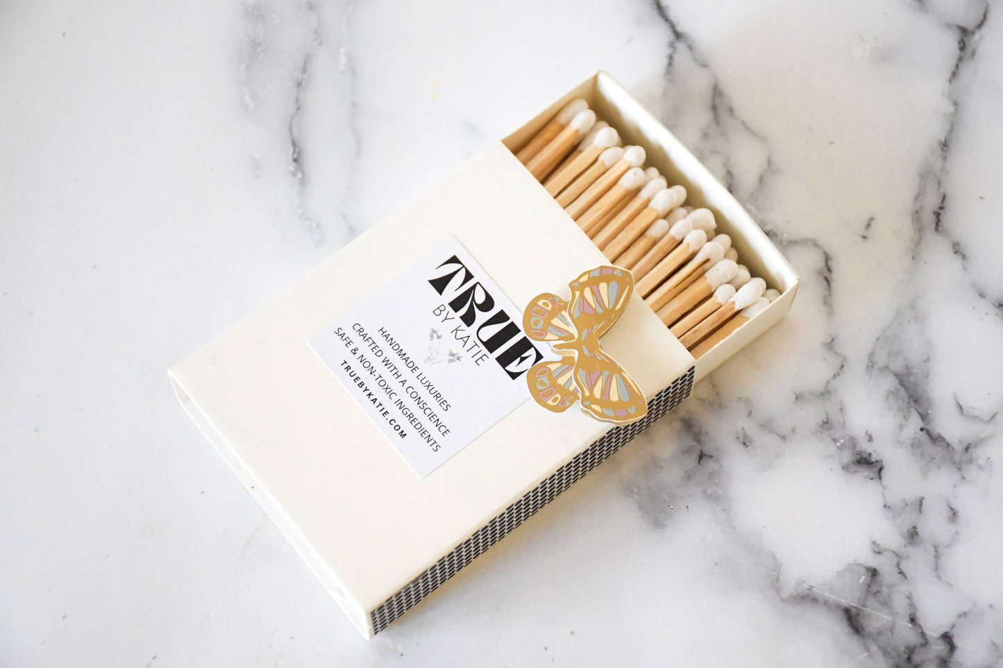 Cream or Black-Tipped Wooden Match Set