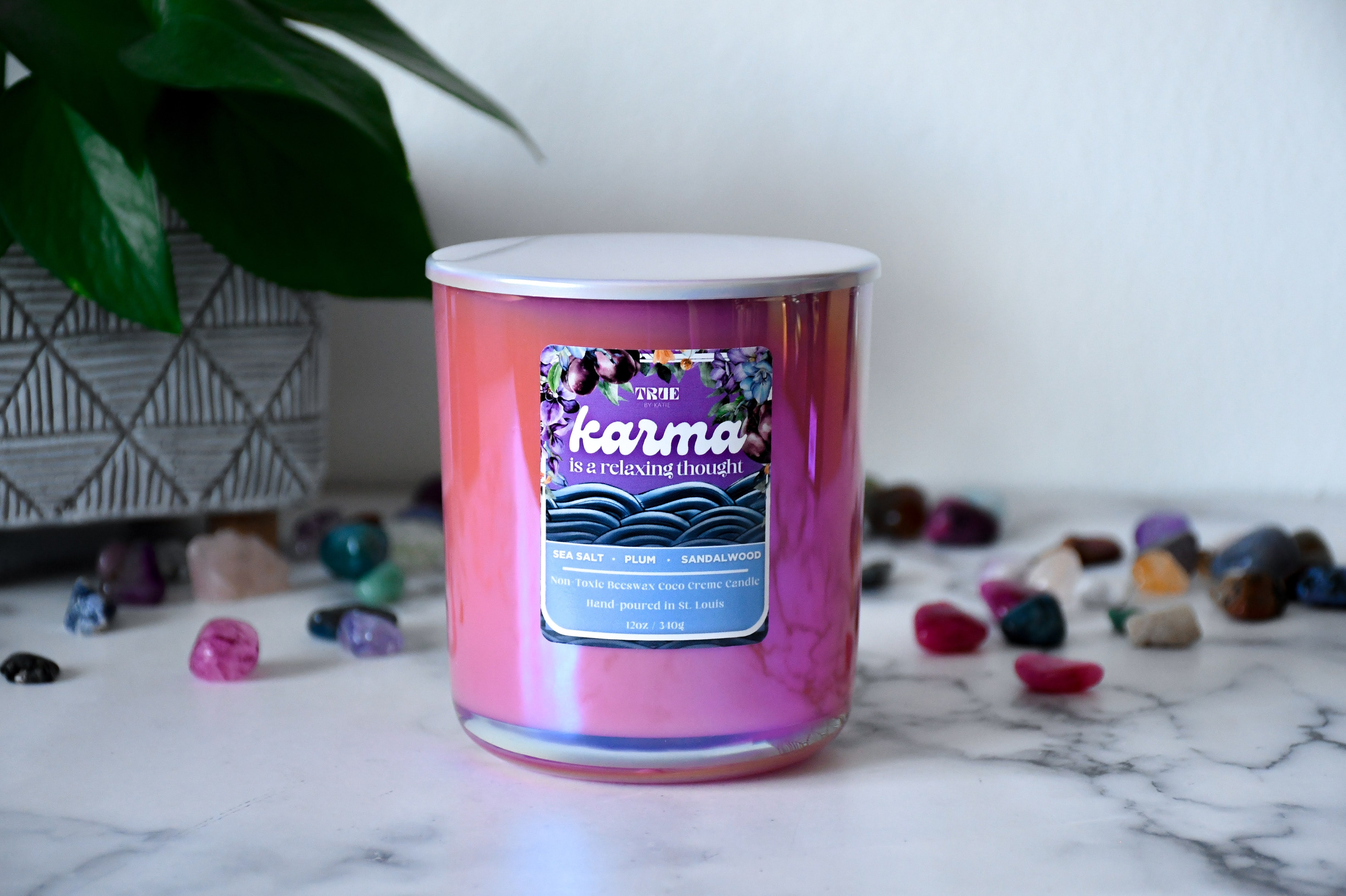 Karma is a Relaxing Thought Refillable Candle NEW Color Available