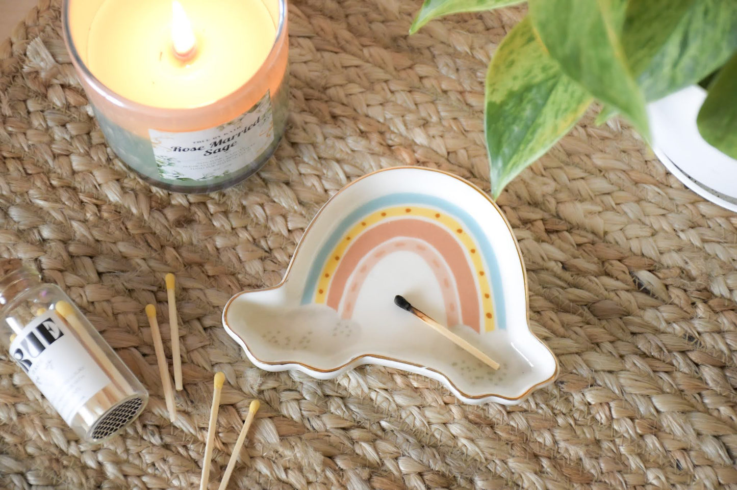 Rainbow Ceramic Trinket Dish