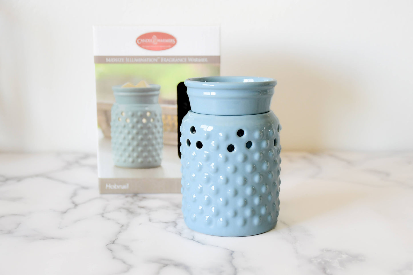 Hobnail Sky Blue Midsize Wax Warmer