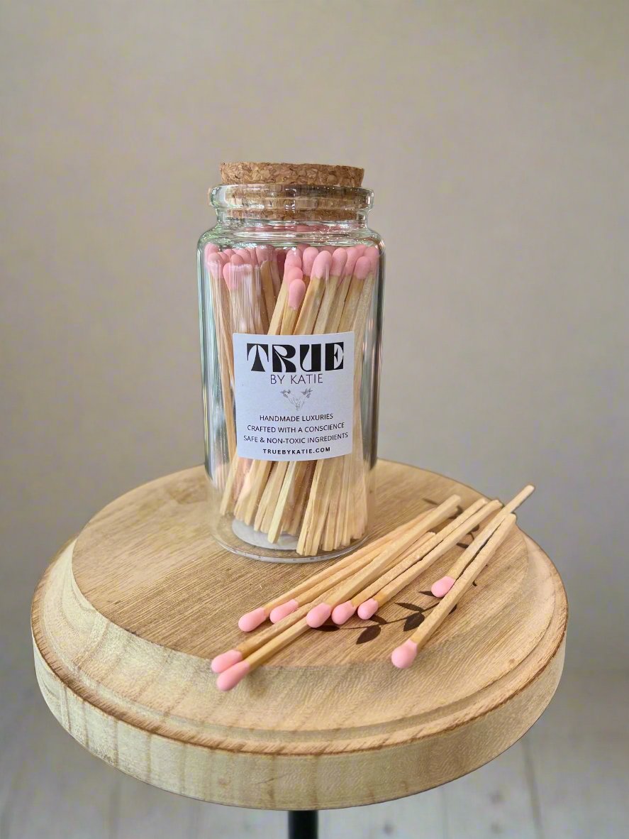 Large Apothecary Style Jar Matches – Black Tip or Pink Tip