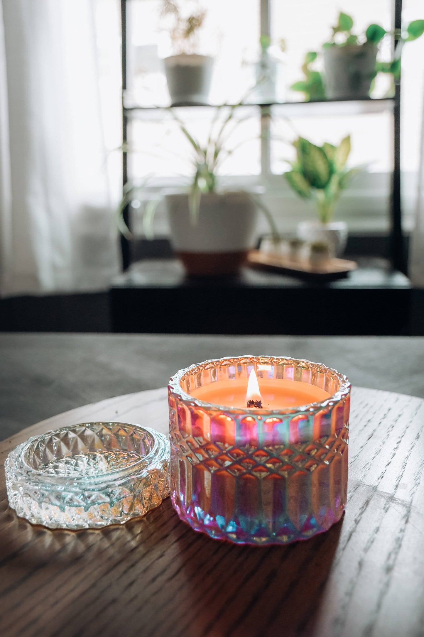 SOS From Mars | Beeswax Candle | Wood Wick | 7oz Luxury Glass Jar + Lid | Non-Toxic Scented Candle | Sweet Orange Srircha Scent