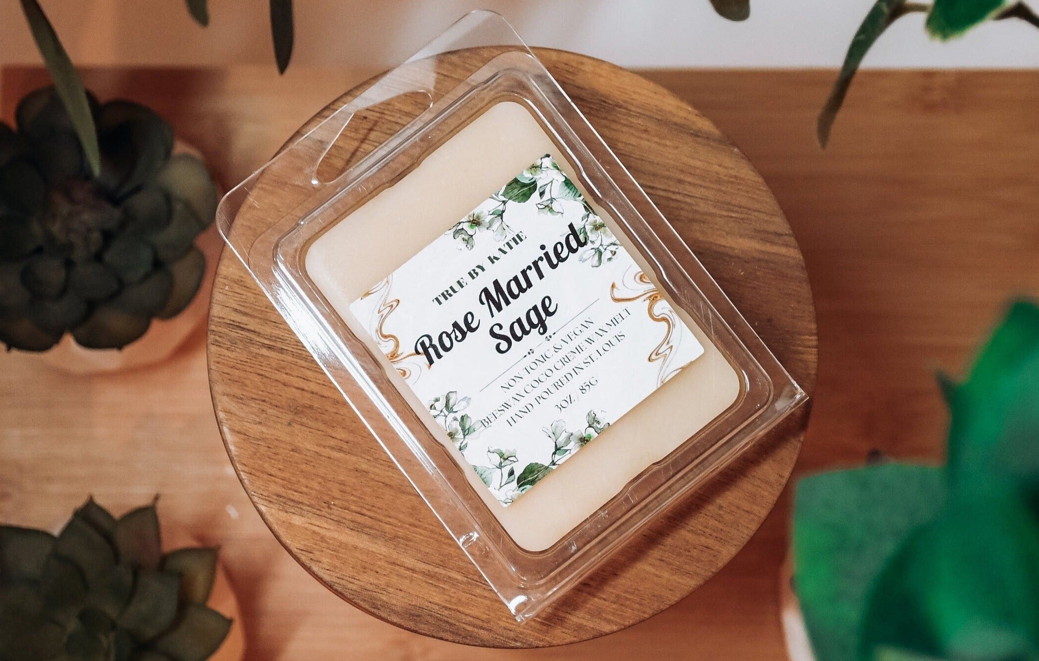 Rose Married Sage | Beeswax Wax Melt | Non-Toxic Scented Wax Melt | Rosemary and Sage Scent