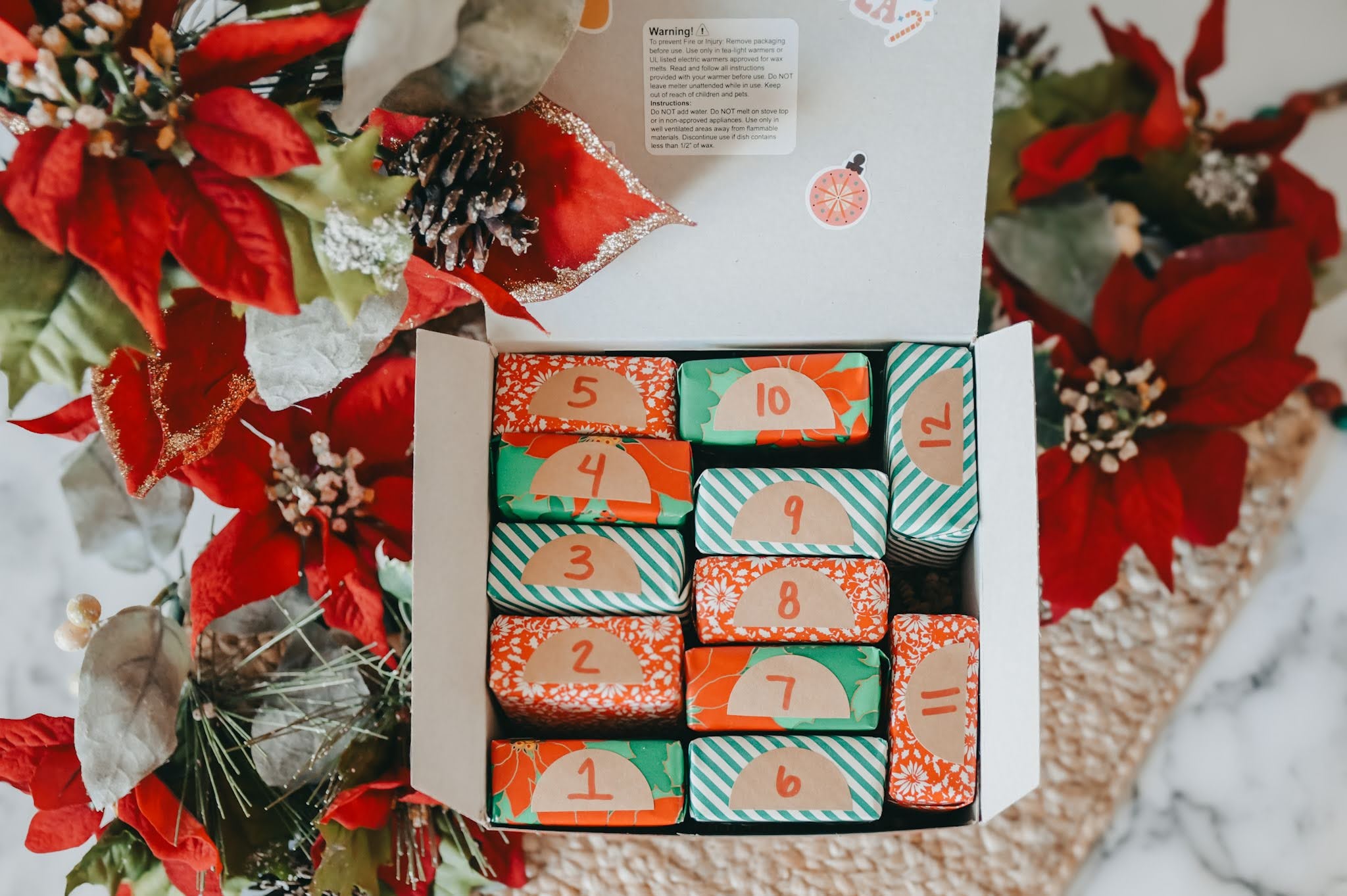 12 Day Advent Calendar of Non-Toxic Wax Melt Samples