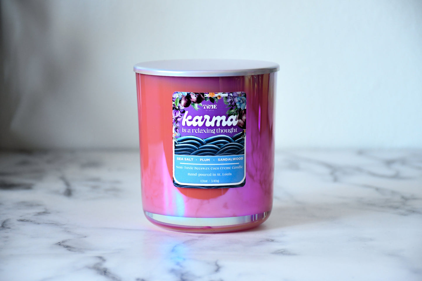 Karma is a Relaxing Thought Refillable Candle NEW Color Available