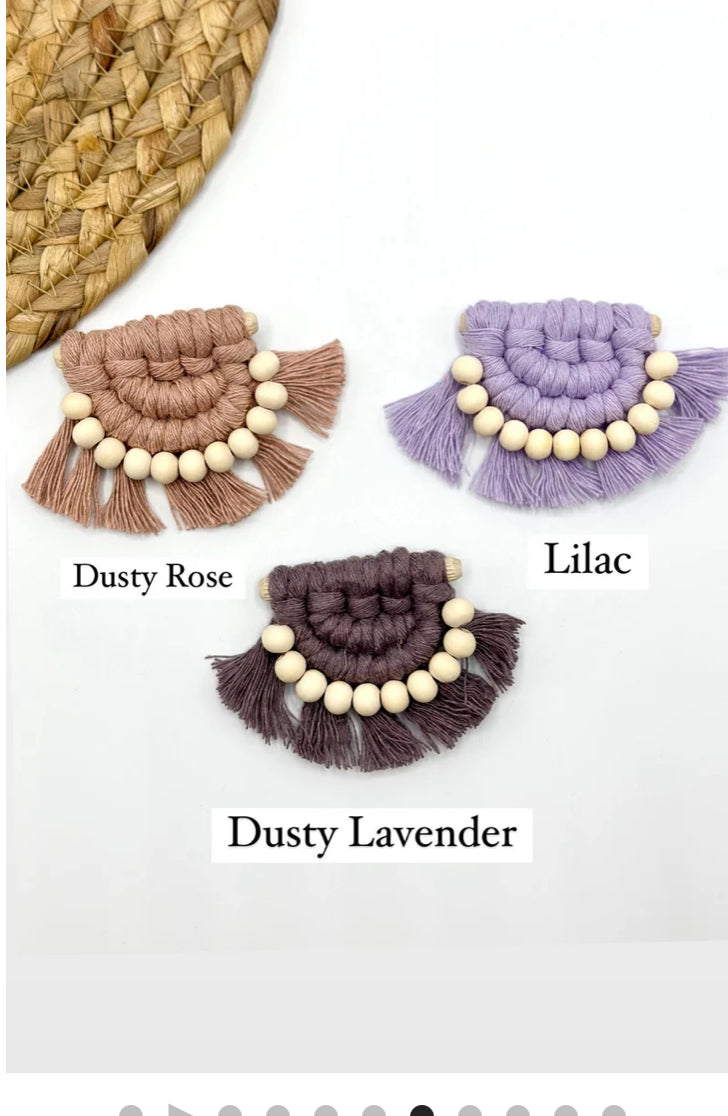 Macrame Car Vent Diffuser with Clip NEW Colors Added